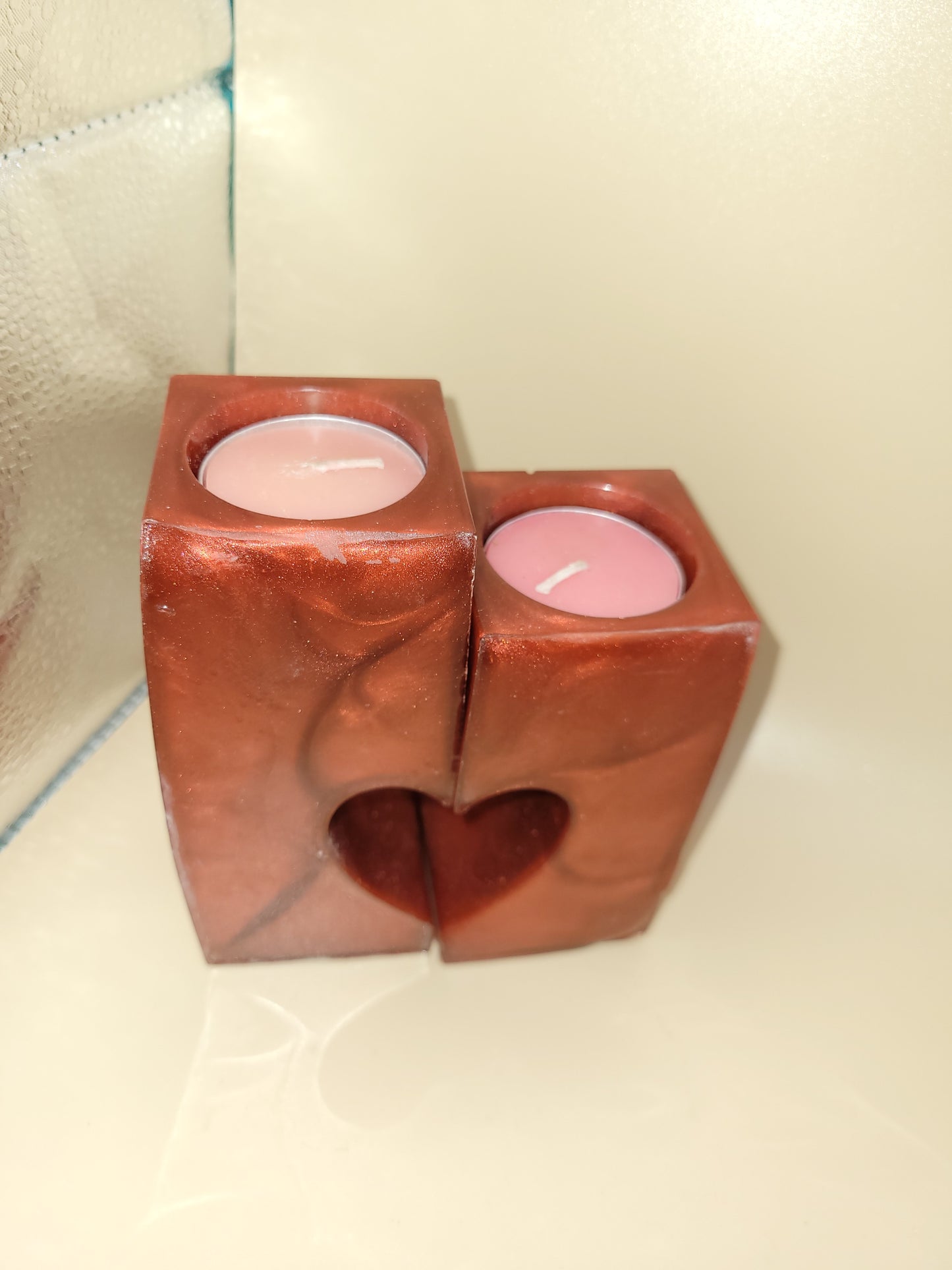 Romantic Heart Shaped Tea Light Candle Set- Perfect for Date Nights