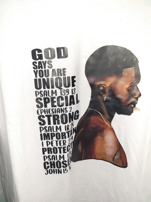 🙏 GOD SAYS YOU ARE UNIQUE & SPECIAL - Inspirational Biblical T-Shirt XL