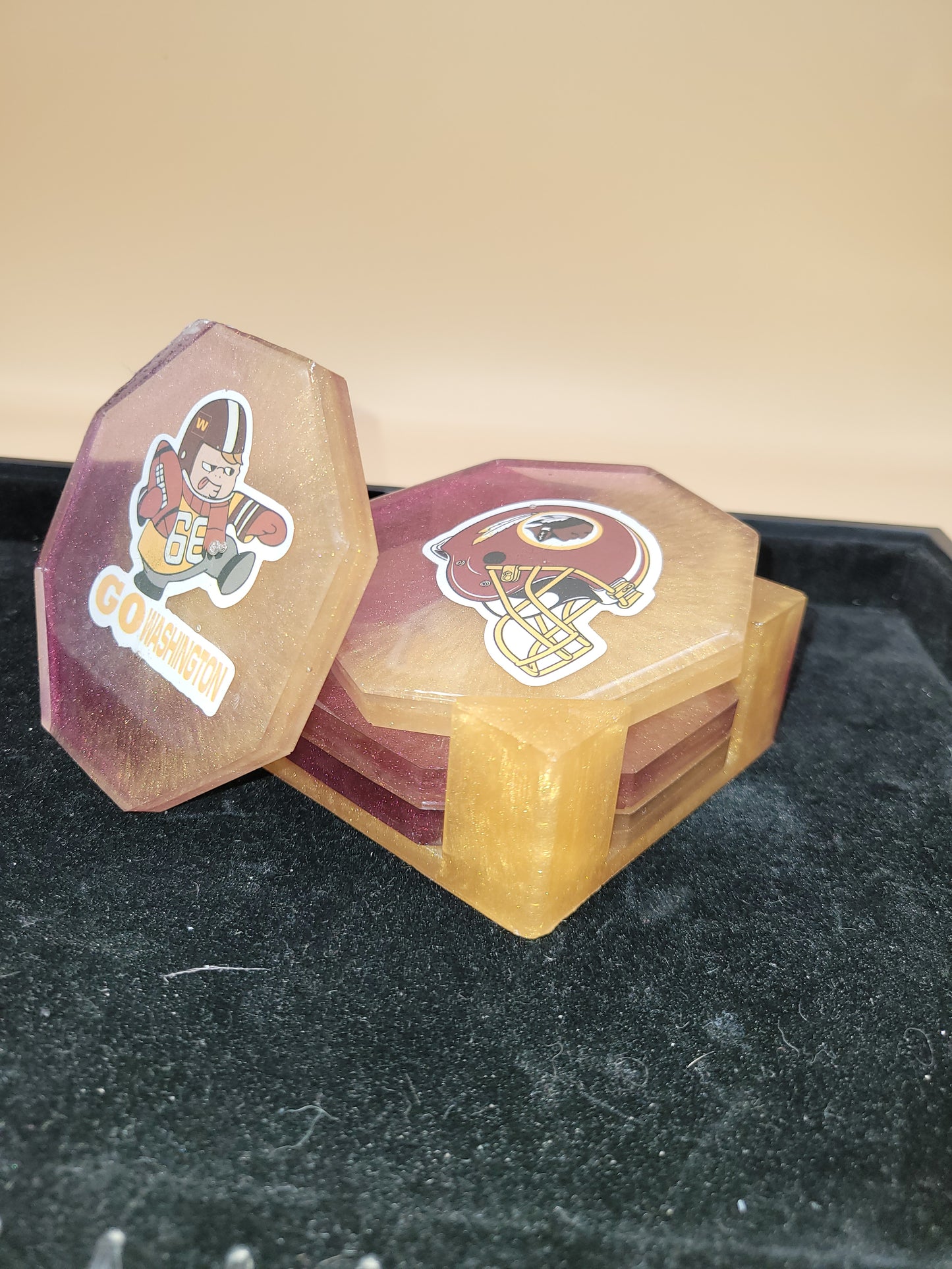 Custom sport coaster with holder