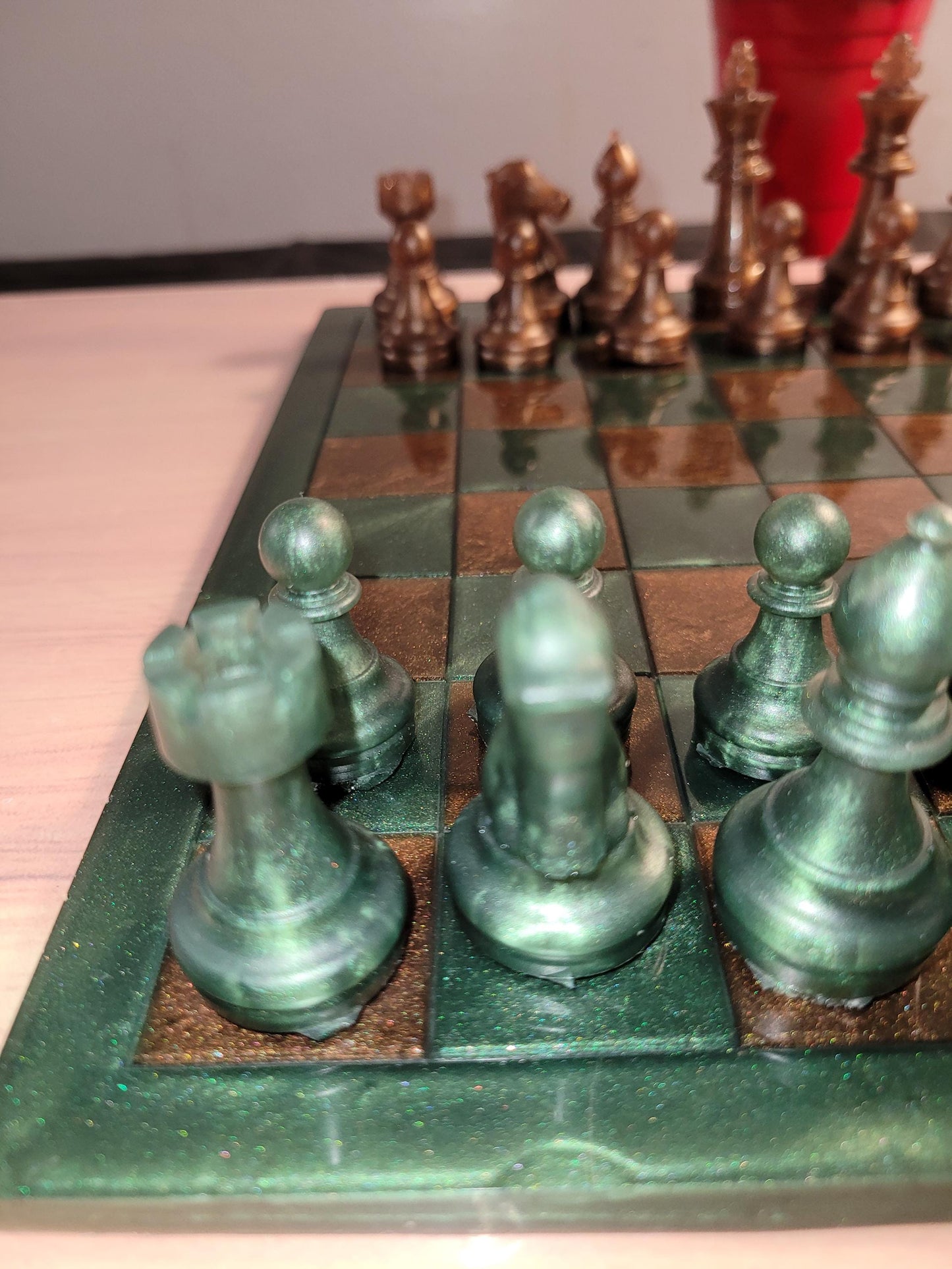 Chess board with checkers and Chess pieces / chess pieces tumbler/ premium chess pieces/crochet chess pieces