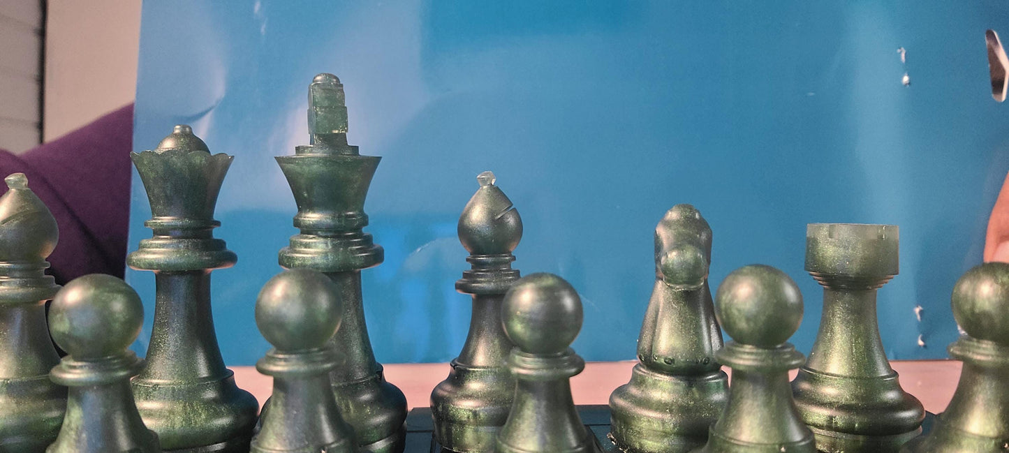 Chess board with checkers and Chess pieces / chess pieces tumbler/ premium chess pieces/crochet chess pieces