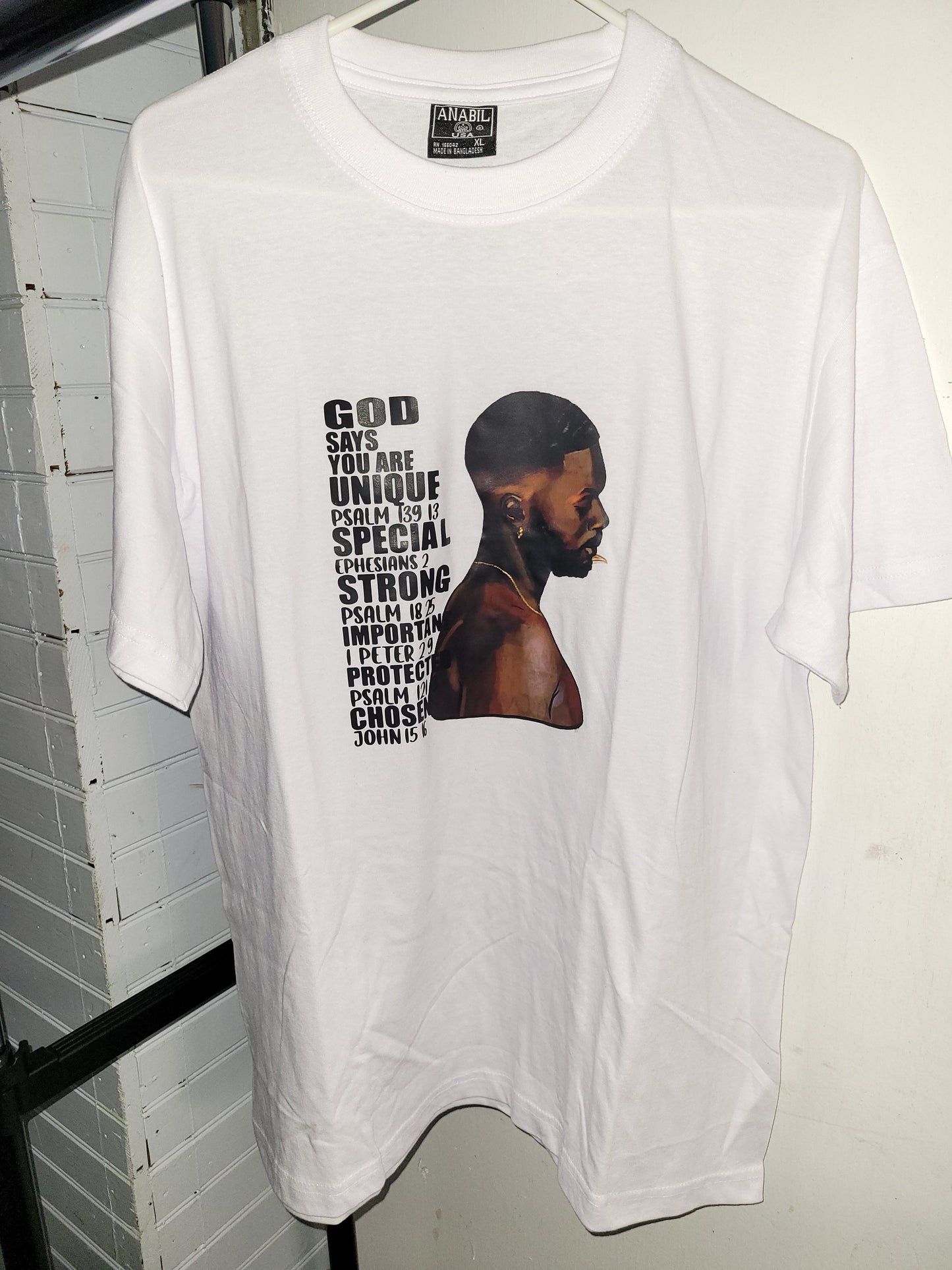 π GOD SAYS YOU ARE UNIQUE & SPECIAL - Inspirational Biblical T-Shirt XL