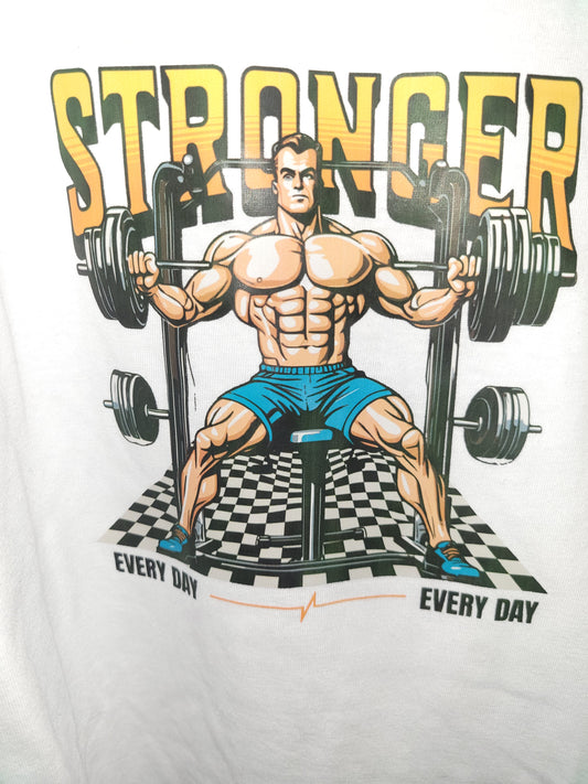 Stronger - Men's Motivational Fitness T-Shirt