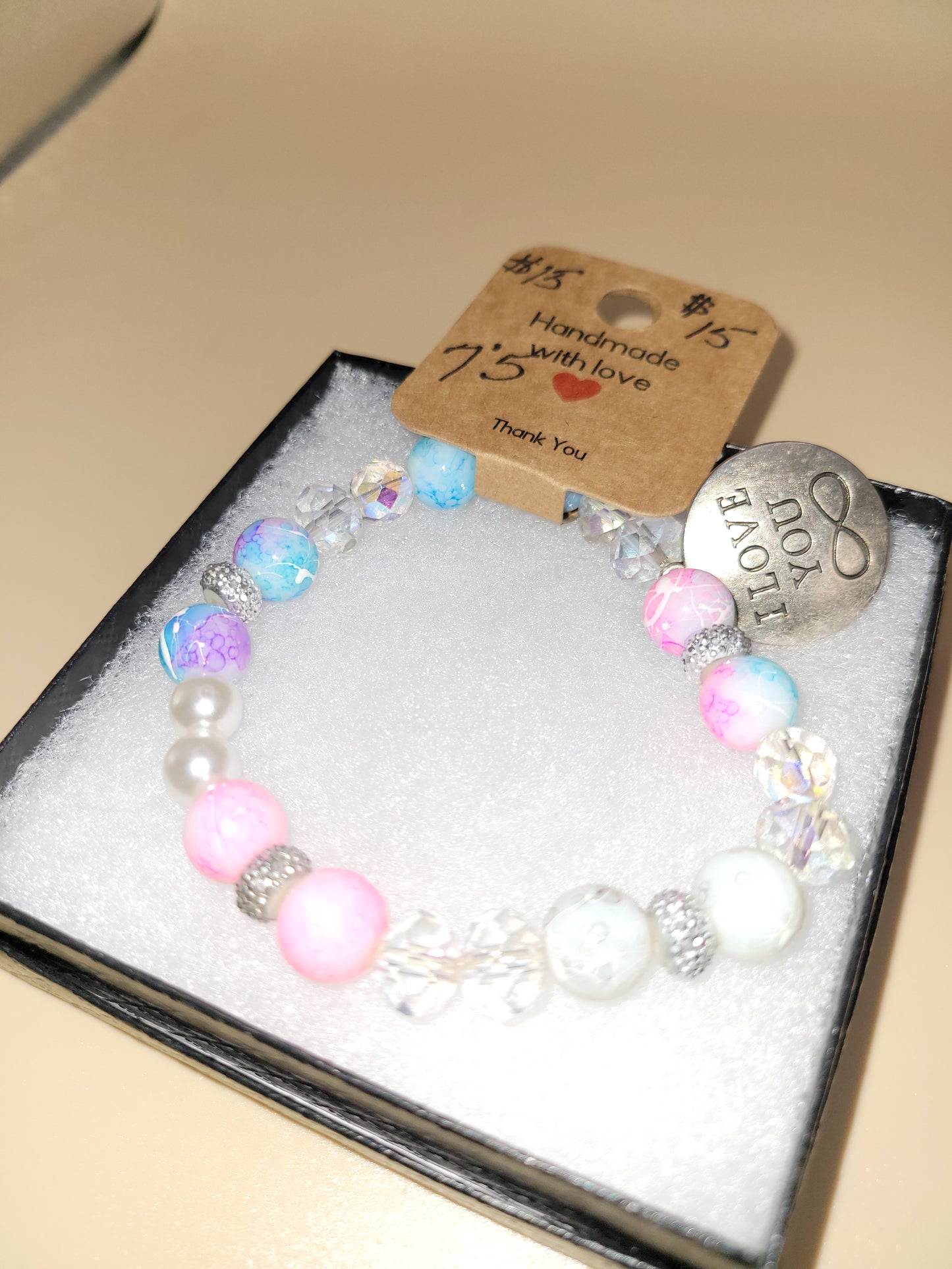 Hand beaded I Love You Bracelet