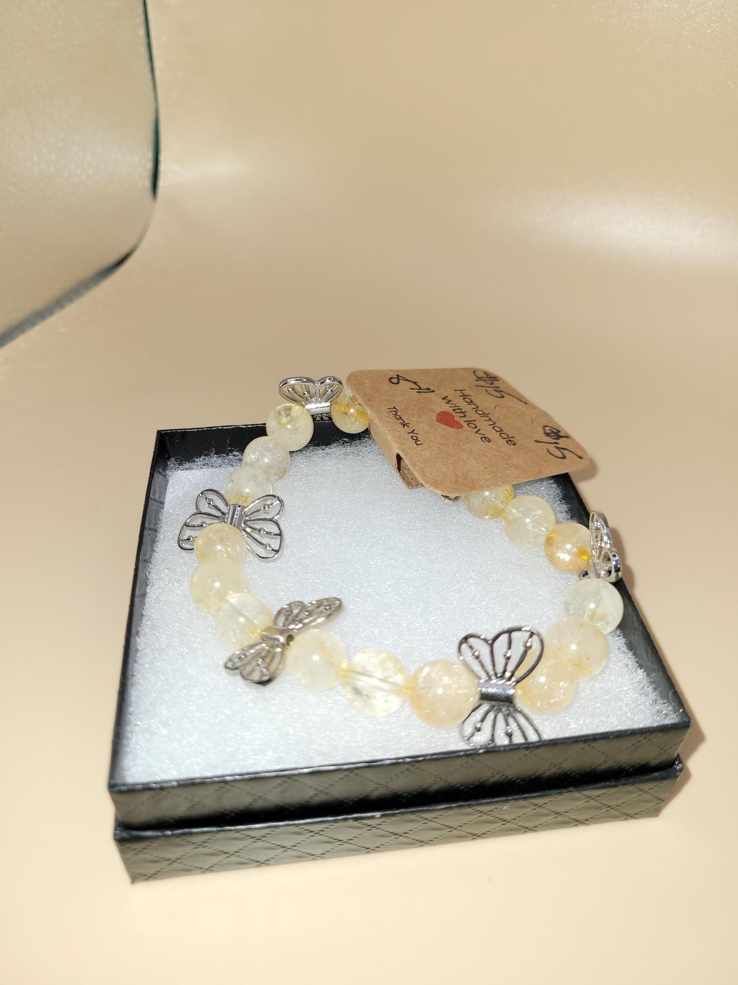 Handcrafted Butterfly Bracelet Beaded Stretch Jewelry, Kids & Women
