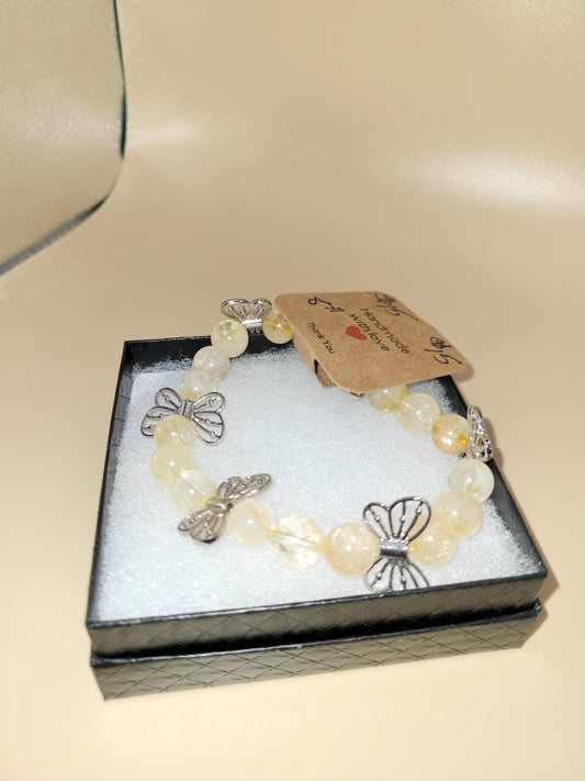 Handcrafted Butterfly Bracelet Beaded Stretch Jewelry, Kids & Women