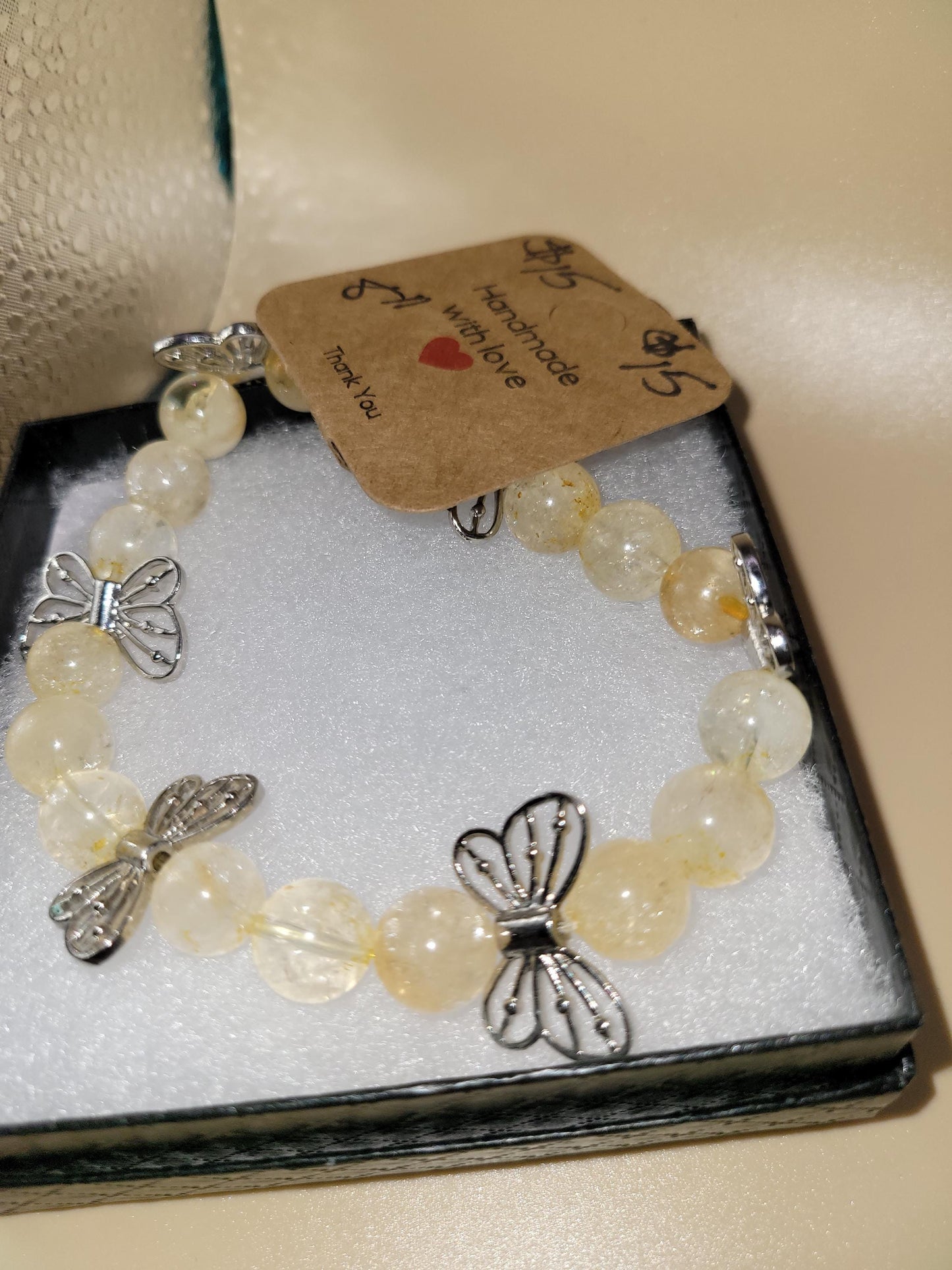 Handcrafted Butterfly Bracelet Beaded Stretch Jewelry, Kids & Women