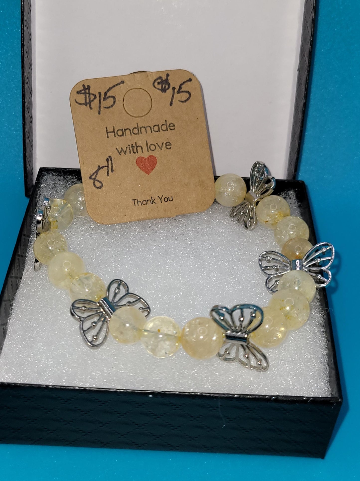 Handcrafted Butterfly Bracelet Beaded Stretch Jewelry, Kids & Women