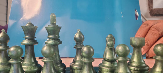 Chess board with checkers and Chess pieces / chess pieces tumbler/ premium chess pieces/crochet chess pieces