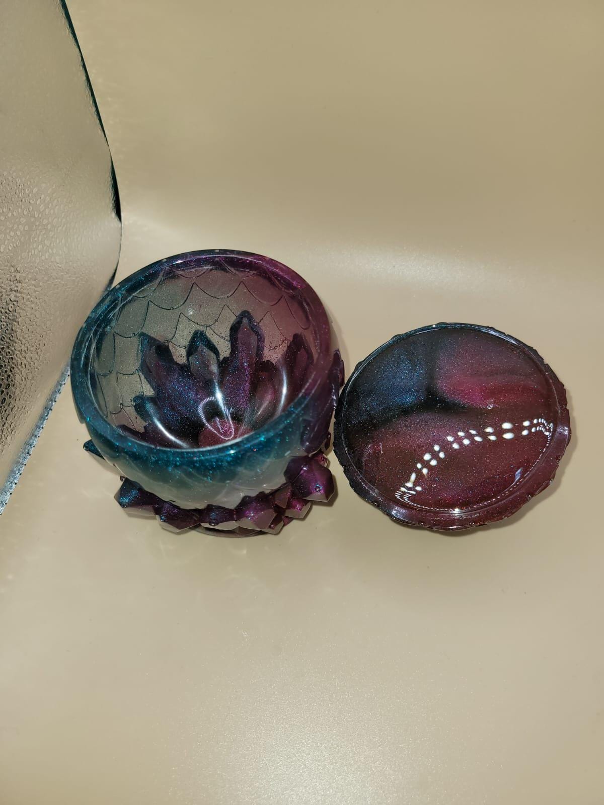 Hand crafted Dinosaur Egg, colorful, storage, Egg Jar/ Dragon Egg Jar