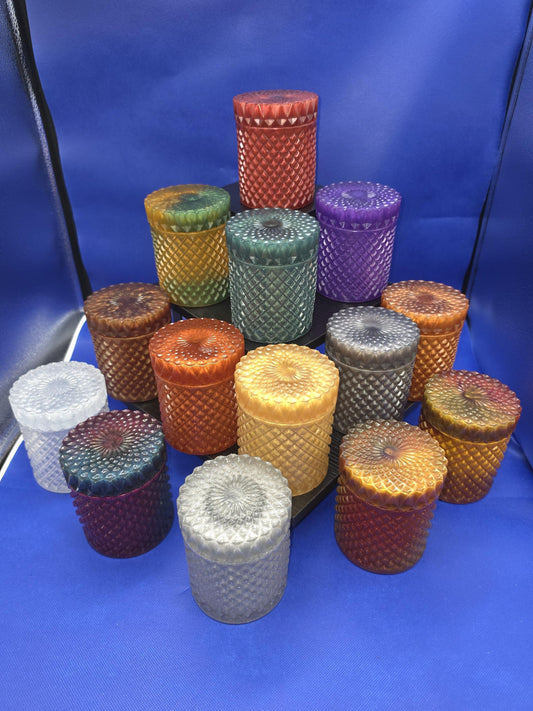 Large Flat Lid Decorative Jar  Handcrafted Home Décor & Unique Gift | 14 Colors