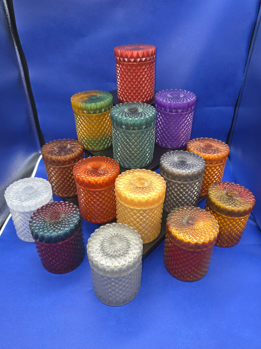 Large Flat Lid Decorative Jars