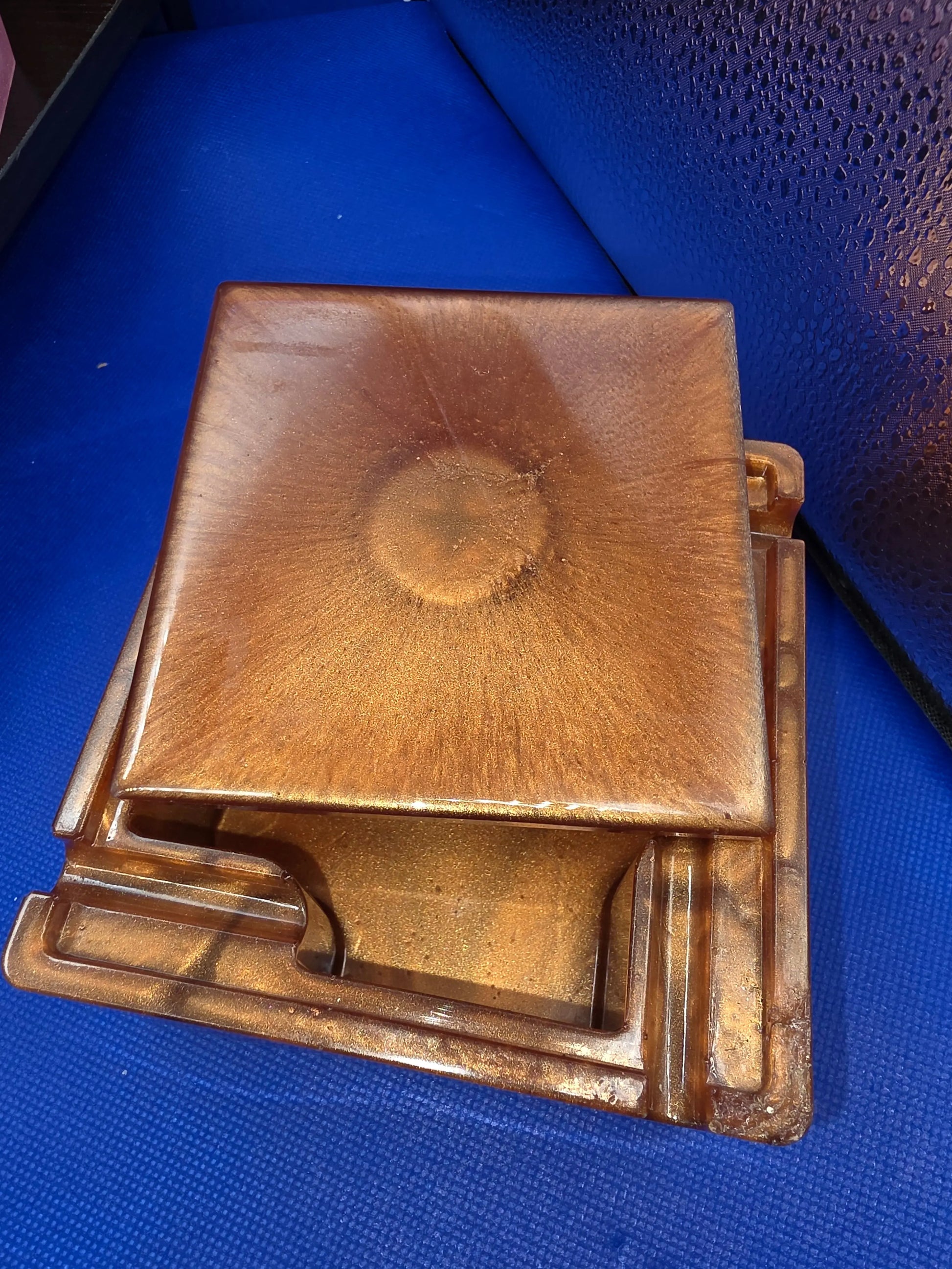 Large Resin Ashtray with Lid – Handcrafted Smoker's Accessory Annette's Unique Designs
